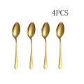 4/8/12PCS Stainless steel mirror Light Gold dessert spoon Coffee spoon suitable for hotel restaurant home kitchen.