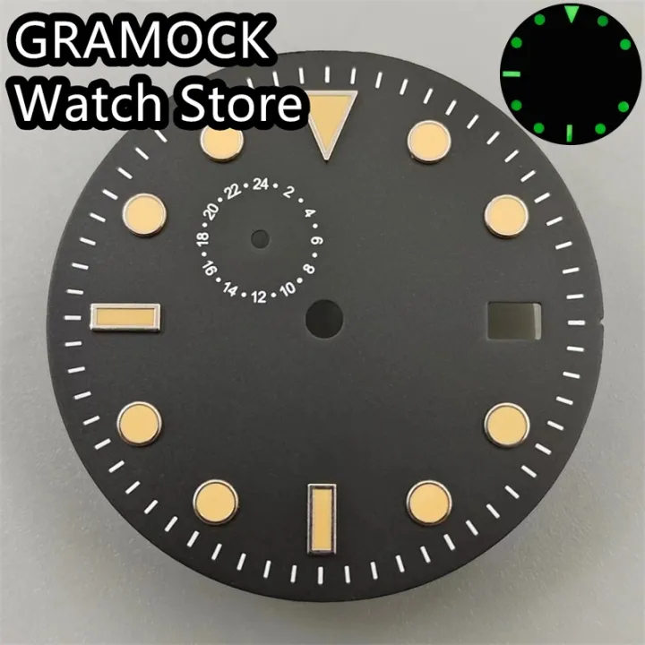 GRAMOCK%2029mm%20Black%20Green%20Blue%20Sterile%20watch%20dial%20green%20Lumious%20fit%20NH37A%20Automatic%20movement%20Watch%20replacement%20parts%20-%20Image%203
