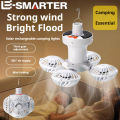 2-in-1 Fan+Lighting Essential Foldable Ceiling Fan Light LED Solar Bulb Lamp with 4 Mini Fan for Outdoor Camping Cooling Lightin. 