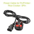 Power Cable for PC/Printer/Rice Cooker-3Pin. 