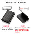 Minimalist RFID Blocking Men's Card Holder Wallet, Lead Alloy, Non-Braided PU Leather, Black. 