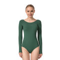 Women Basic Dance Leotard Long Sleeve Adult Team Ballet Leotard Dancewear.
