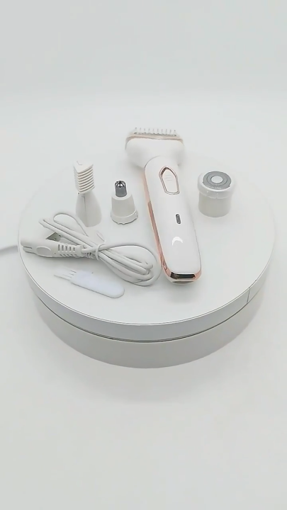 4-in-1 Electric Razor for Women - Rechargeable Painless Body & Facial Hair Remover, Bikini Trimmer for Legs, Underarm & Face, Portable Women's Shaver Set with Smooth Glide Technology