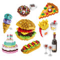 Fast Food Burger Mini Building Blocks DIY French Fries Donuts Birthday Cake Model Building Toys for Home Decor and Holiday . 