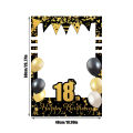 30th 40th 50th 60th Birthday Photo Frame Photo Booth Props black gold Adult 18 21 30 40 50 Years Old Birthday Party Decoration. 