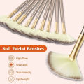 1/3/5/9Pcs Slim Soft Facial Fan Brush,Makeup Cosmetic Multi Use,Mask Brush Makeup Brush Tool Set.