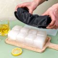 4/6/8/Grid Big Ice Tray Mold Box Large Food Grade Silicone Ice Cube Square Tray Mold Pub Wine Ice Blocks Maker Model.