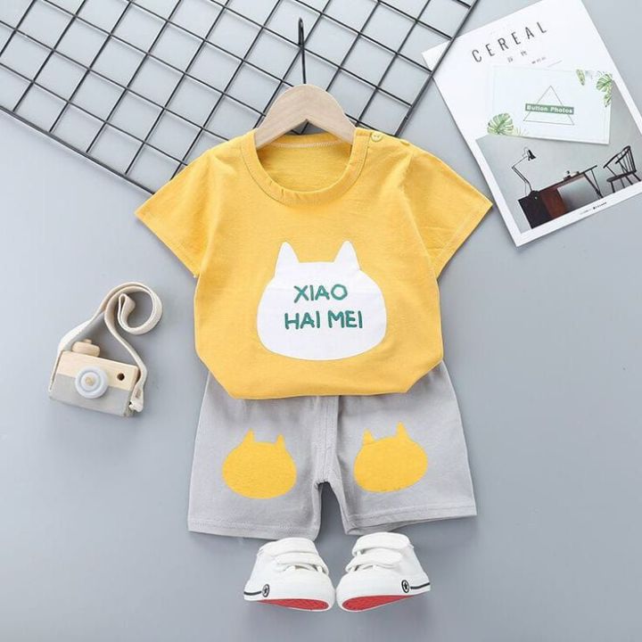 T-Shirt%20and%20Shorts%20Set%20For%20Baby%20Boys%20and%20Girls%20Summer%20Jersey%20Fabric%20Casual%20Soft%20Wear%20Style%20Multi%20Color%20-%20Image%204