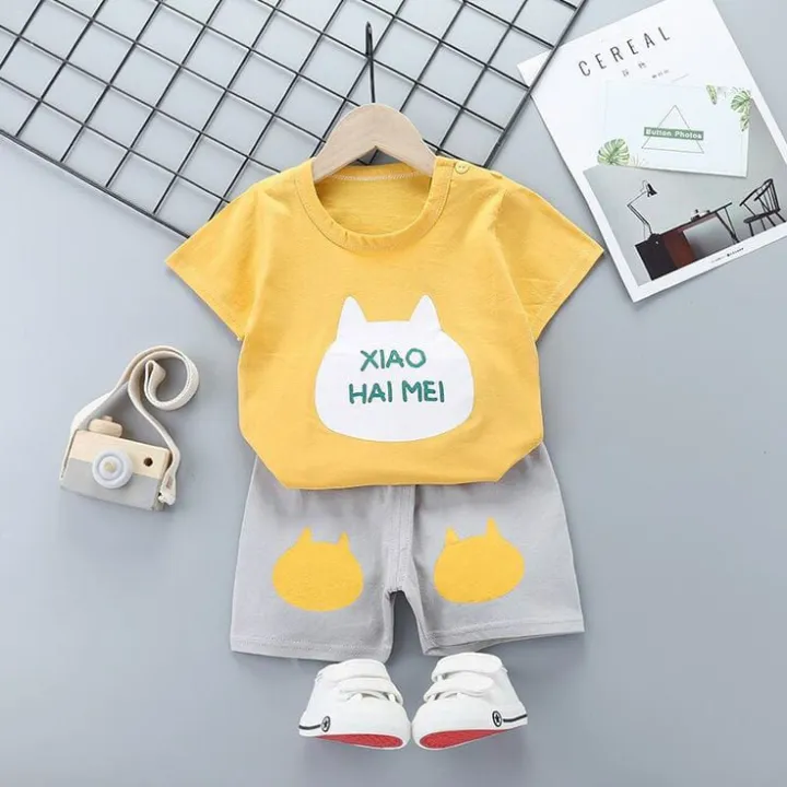 T-Shirt%20and%20Shorts%20Set%20For%20Baby%20Boys%20and%20Girls%20Summer%20Jersey%20Fabric%20Casual%20Soft%20Wear%20Style%20Multi%20Color%20-%20Image%204