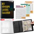 2024 New100 Envelope Savings Challenge Laser A5 Loose-Leaf Binder Budget Binder With Cash Envelopes Money Organizer System. 