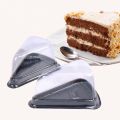 Clear Plastic Black Base Triangle Cake hoder. 