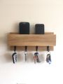 Wooden Wall Mount Entryway Organizer, Key and Mail Holder, Phone Storage, Mail Organizer.