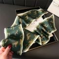Women’s Oblique Silk Scarf, Silk-Like Double Layer Print, Versatile Neckerchief Shirt Accessory, Daily/Office Versatile. 