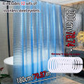 The 3D Blue, Clear and High-End Bathroom Partition Curtain Is Easy to Clean. The Dreamy Ocean Color Is Highly Recommended.