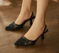 Embroidery Slingback Heel for womens. 