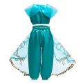 Jasmine Princess Dress for Girls Cosplay Aladdin Magic Lamp Costume Outfit Girls Halloween Kids Birthday Carnival Dance Vestidos.