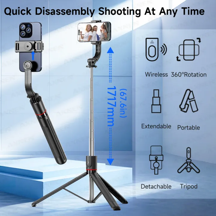 F15%20Selfie%20Stick%20Tripod%20with%20Bluetooth%20Remote,%206-Section%20Extendable%20Pole,%20360%C2%B0%20Rotation,%20Fill%20Light%20Option,%20for%20Phone%20Vlog%20-%20Image%202