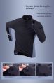 Sports quick drying long sleeved men's 2025 autumn and winter warm running T-shirt with half zipper top for outdoor cycling trai. 