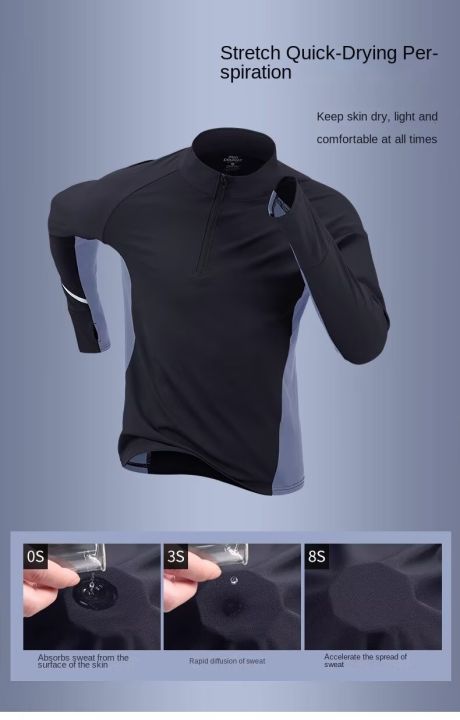 Sports%20quick%20drying%20long%20sleeved%20men's%202025%20autumn%20and%20winter%20warm%20running%20T-shirt%20with%20half%20zipper%20top%20for%20outdoor%20cycling%20trai%20-%20Image%203