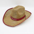 〔CC33〕Men Retro Western Cowboy Straw Sun Hat for Outdoor Fishing  Wide Curly Straw Hat for Men & Women. 