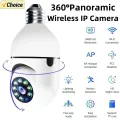 E27 Bulb Camera 4X Digital Zoom AI Human Motion Detect Full Color Night Vision Surveillance Camera. 
