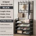 Clothes Hat Hangers Shoe Rack Multi-ayer Shoe Rack Simple Floor Shoes and Hat Racks Load-bearing Living Room Organizer Shelf. 