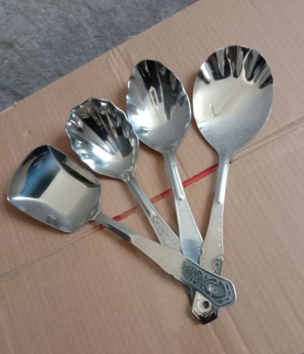 Serving%20Spoon%20Set/Stainless%20Steel%20Spoon%20Set-4%20Pieces%20-%20Serve%20Your%20Meals%20With%20Style%20Using%20This%20Set%20Of%204%20Stainless%20Steel...%20-%20Image%204