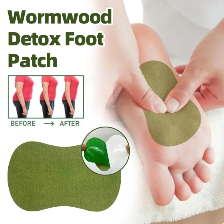 Natural Wormwood Detox Foot Patches Help Sleep Cleansing Toxins Foot Pads Relieve Stress Care Slimming Body Detoxification Paste