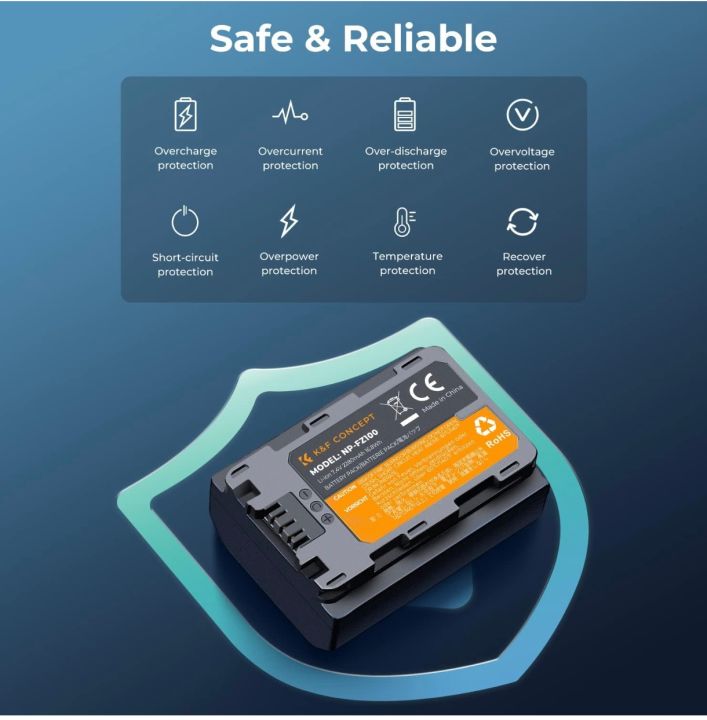 K&F%20Concept%20Sony%20NP-FZ100%202280mAH%20Battery%20and%20Charger%20Set%20for%20Sony%20A7iii,%20A7iv,%20A7C,%20A6700,%20A6600,%20ZV-E1,%20ZV-E10ii,%20FX3,%20FX30,%20A9,%20Alpha%209,%20Alpha%209S,%20A9S,%20A7R3,%20A7R4%20Sony%20Camera%20Batteries%20-%20Image%203