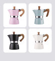 Italian quality aluminum Moka pot coffee (wood grain plastic handle) mocha pot coffee mocha pot. 