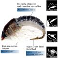 6/12Pcs #10 Caddis Pupae Nymph Fly Trout Fishing Bait Artificial Insect Lures Fishing Hook Baits. 