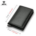 Rfid Carbon Fiber Card Holder Wallets Men Brand Rfid Magic Trifold Leather Slim Mini Wallet Small Credit Card Holder Money Bag Male Purses. 