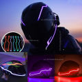 Warning Lights Motorcycle Helmet LED Night Riding Helmet Motor Cold Light Strip EL Waterproof Sticker 4 Flashing Accessories. 