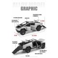 1:24 Scale Cybertruck Model Toy Pull Back Pick-Up Truck with Sound and Light. 
