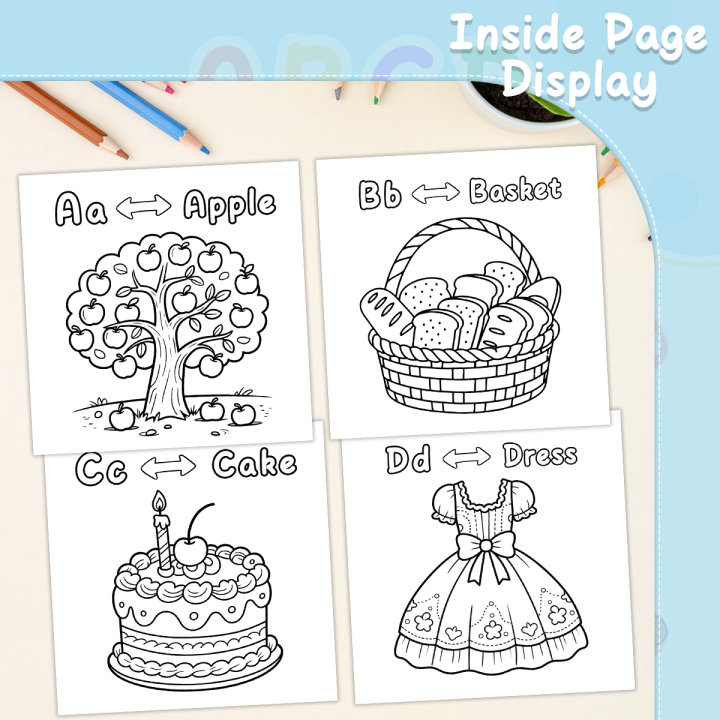 Alphabet%20Coloring%20Book%20for%20Adults%20-%20First%20Words%20&%20Animal%20Illustrations,%20Relaxation%20Art%20Therapy%20Activity%20Book%20-%20Image%204
