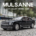 Diecast 1:24 Scale Bentley Mulsanne Alloy Model Car Collection Vehicle Simulation Sound & Light Metal Toy Car Toy For Kids . 