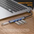 Aluminum Alloy Splitter Multi-function One Drag Four Hubs Hub Expander High-speed Computer Multi Interface Dock. 