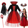 2026 Ghost Bride Dress Girls Boys Red Halloween Cosplay Costume Gothic Dress Party Kids Vestidos Clothes 2-12 Years. 