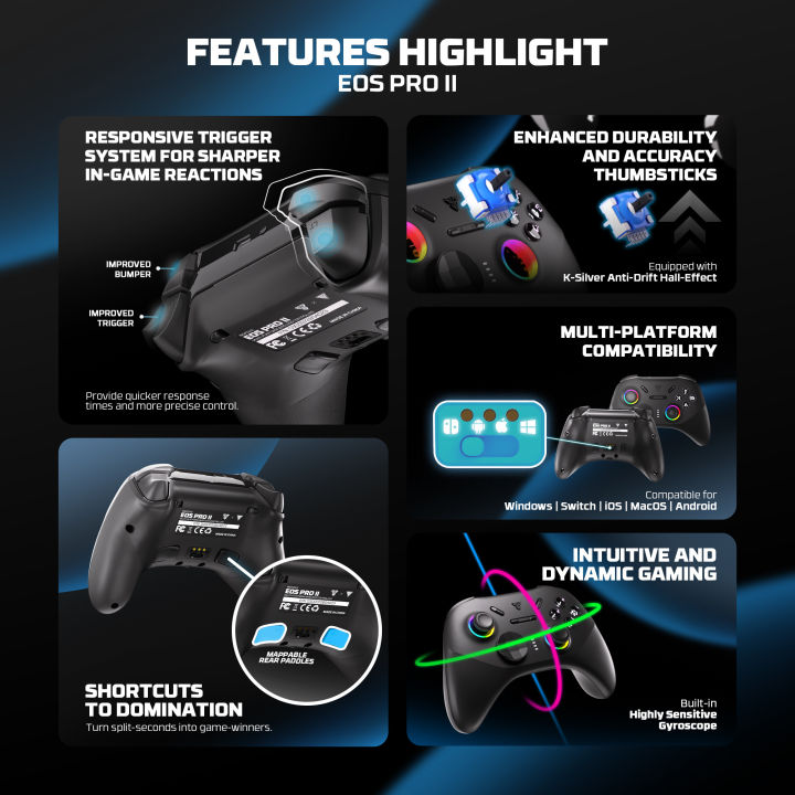 FANTECH%20WGP15V2%20EOS%20PRO%20II%20Wireless%20Game%20controller%20K-Silver%20Hall-Effect%20and%20Trigger%201000Hz%20Polling%20%20Rate%20Interchangeable%20D-Pad%20-%20Image%204