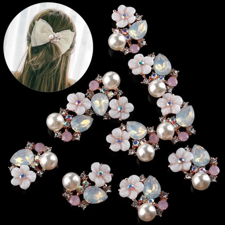 10PCS%20Rhinestone%20Button%20Craft%20Flatback%20Sewing%20Accessories%20Apparel%20Rhinestone%20Button%20Flower%20Buttons%20Garment%20Buckle%20Pearl%20Hairpin%20-%20Image%205