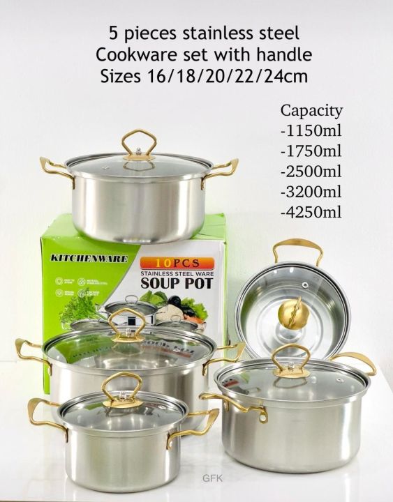 5%20Pieces%20Stainless%20Steel%20Cookware%20Set%20with%20Handles%20-%20Sizes%2016/18/20/22/24cm,%20Capacities%201150ml%20to%204250ml%20-%20Image%209