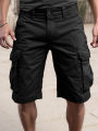 Classic Cargo Shorts, Men's Casual Multi-Pocket Outdoor hiking work pants Cargo Shorts For Outdoor Wear In Summer，Men's Solid Co. 