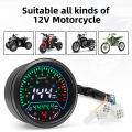 Motorcycle Universal Speedometer Digital Dashboard Meters 12000RPM kmh/mph Voltage Alarm Display Gear Indicator for suzuki GN125. 