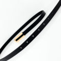 100cm Fashionable and Versatile Black Leather Thin Belt for Women, Decorative Dress Simple Korean Style Suit  White Small Belt. 