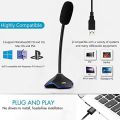USB Microphone with LED Light for PC Computer Laptop Notebook Desktop Gaming Chatting Noise Reduction Microphone. 