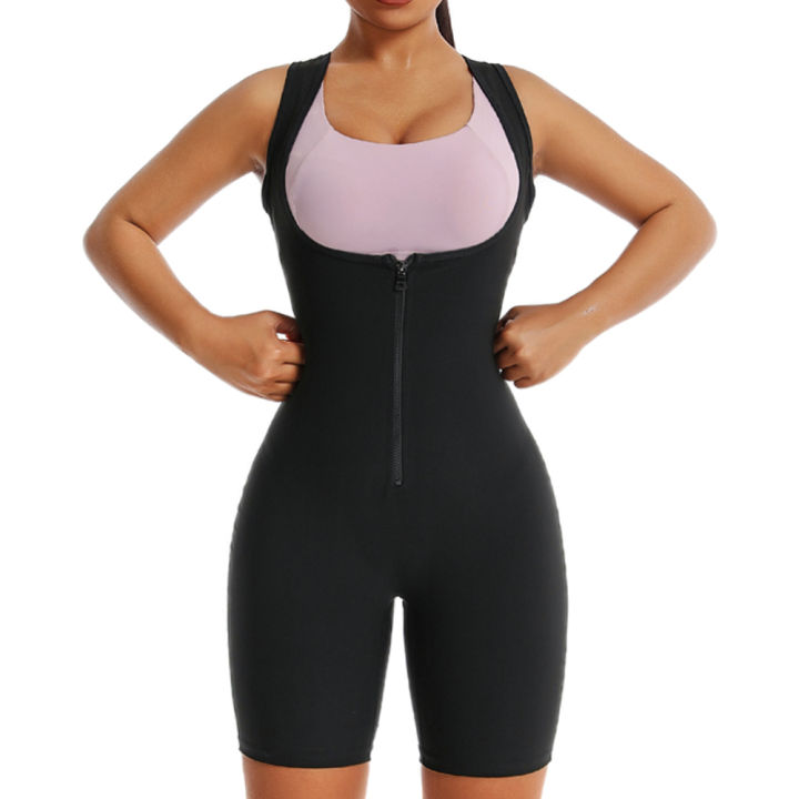 Women%20Hot%20Thermo%20Sauna%20Bodysuit%20One%20Piece%20Jumpsuit%20Shapewear%20Fitness%20Workout%20Sweating%20Bodysuit%20Body%20Shaper%20Thigh%20Trimmer%20Shorts%20-%20Image%204