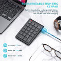 SeenDa Rechargeable Wireless Numeric Keypad Bluetooth Number Pad Slim 22-Keys External Numpad Keyboard Data Entry. 