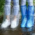 10/20/30pcs Rainy Disposable Shoe Covers, Transparent Plastic Outdoor Thick Wear-Resistant Waterproof Isolation Foot Covers. 