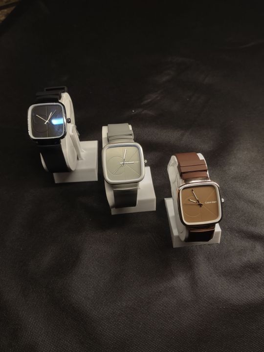 Watch for Men Brown Strap Square watch case shape for Men Slim Steel Design