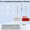 Multi-Function Soft 5 in 1 Brush Keyboard Cleaner Flocking Sponge For Bluetooth Airpods Case Cover Earbuds Computer Cleaning Tools Kit Corner Gap Duster Key-Cap Puller for Bluetooth Earphones Laptop Air-pods Pro Camera Lens. 